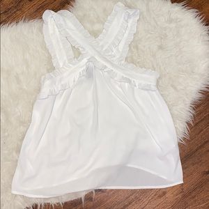 Ruffle cross strap J Crew tank